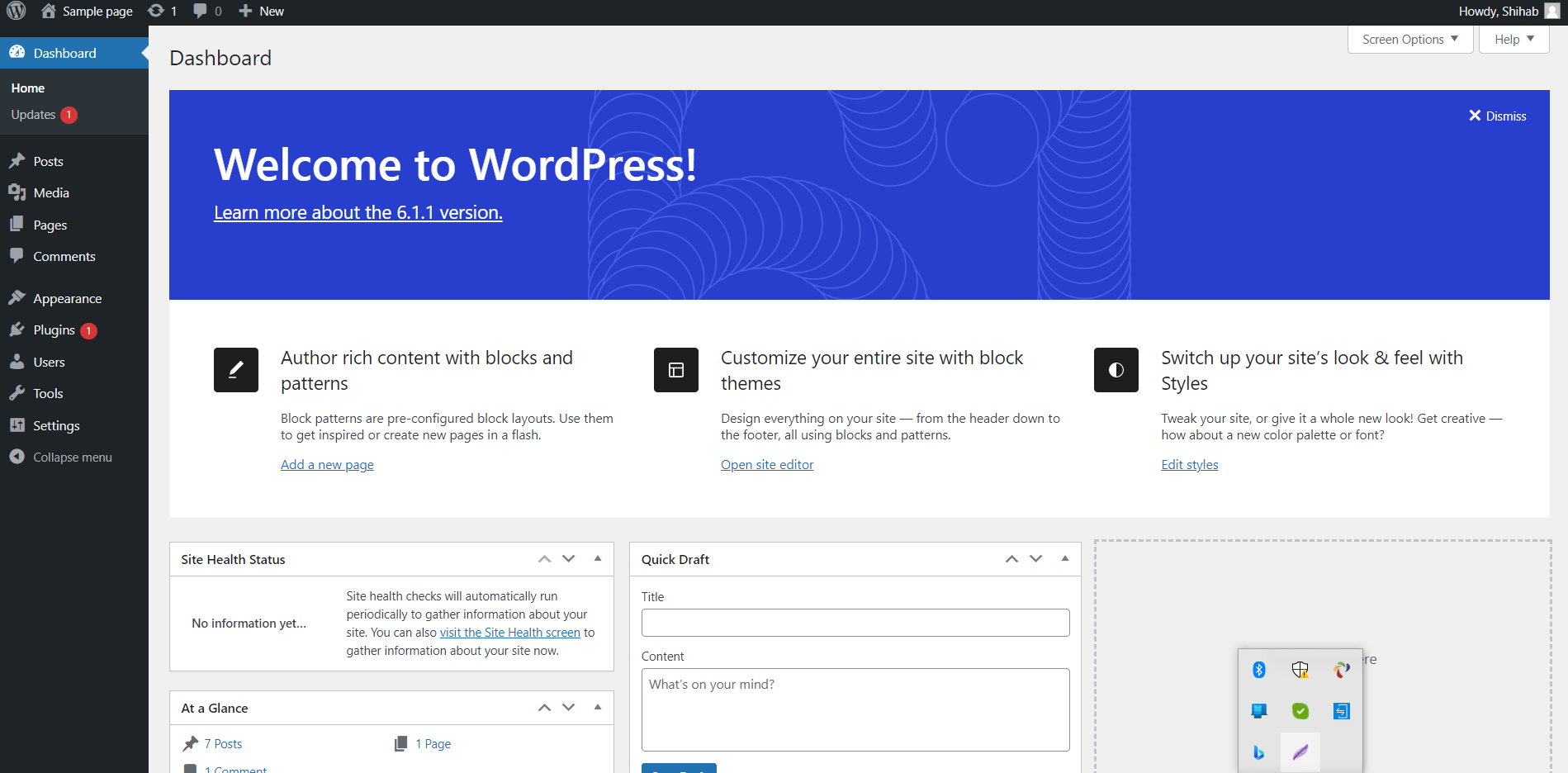 Go to wordpress dashboard