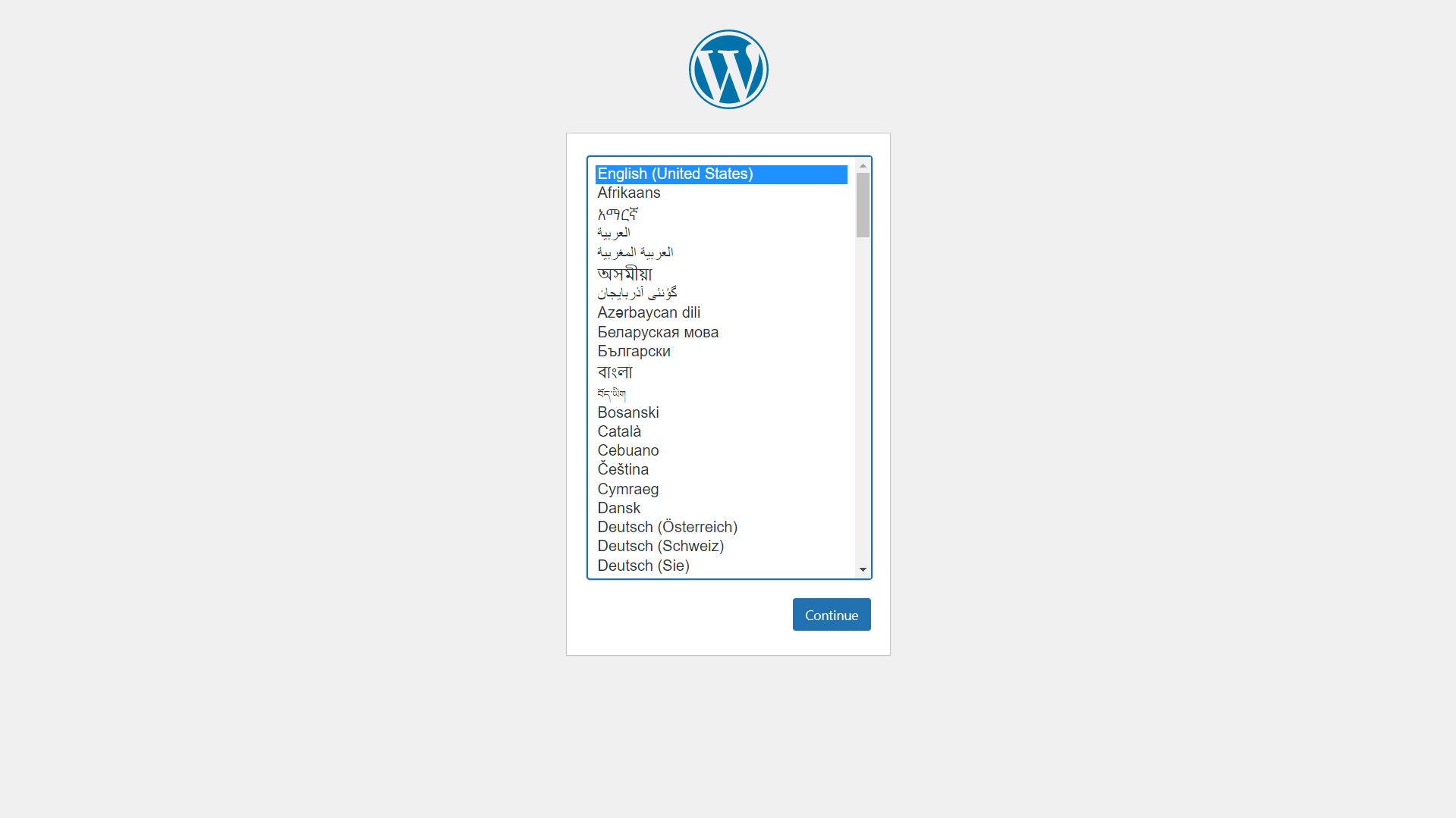 Language selection