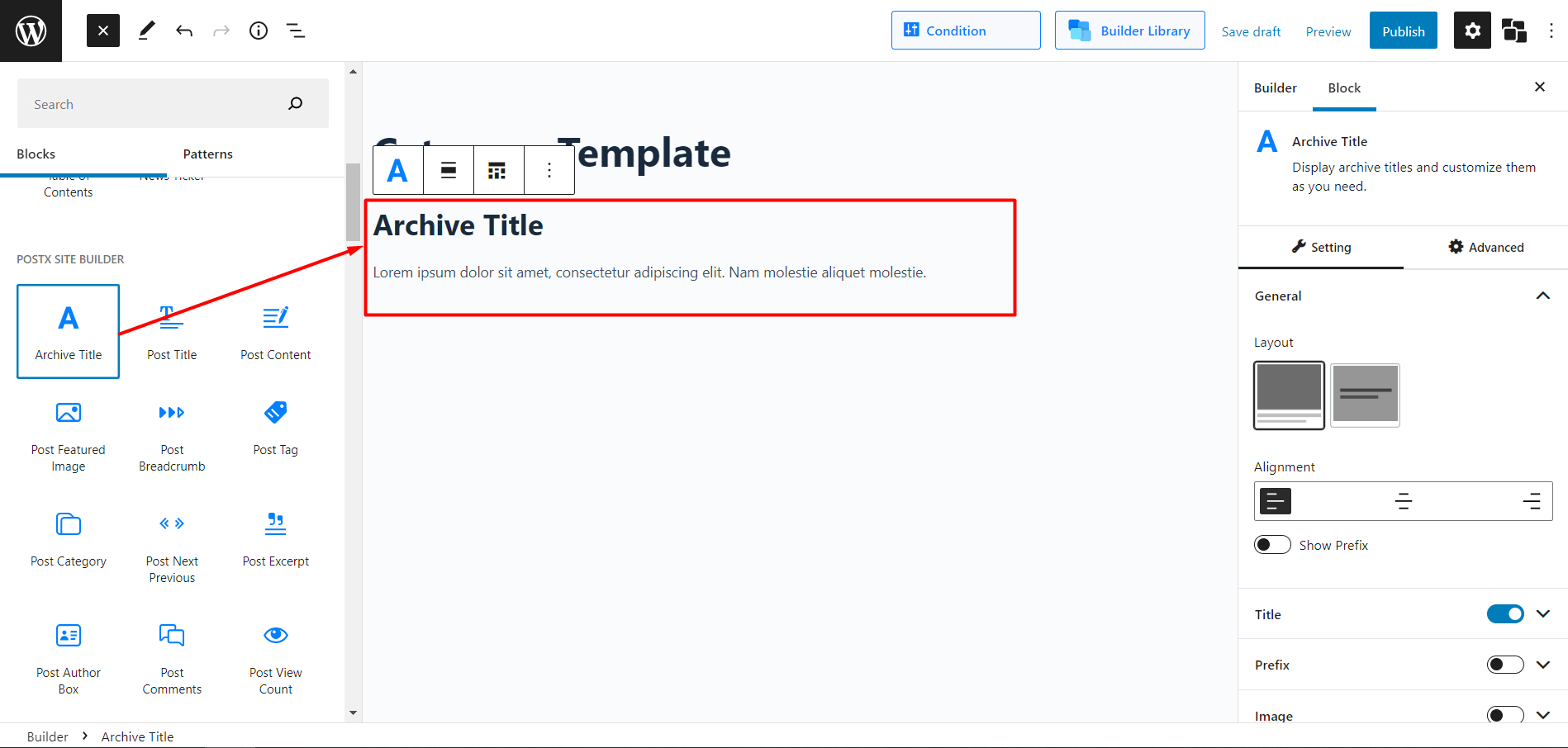 Importing Archive Title Blocks