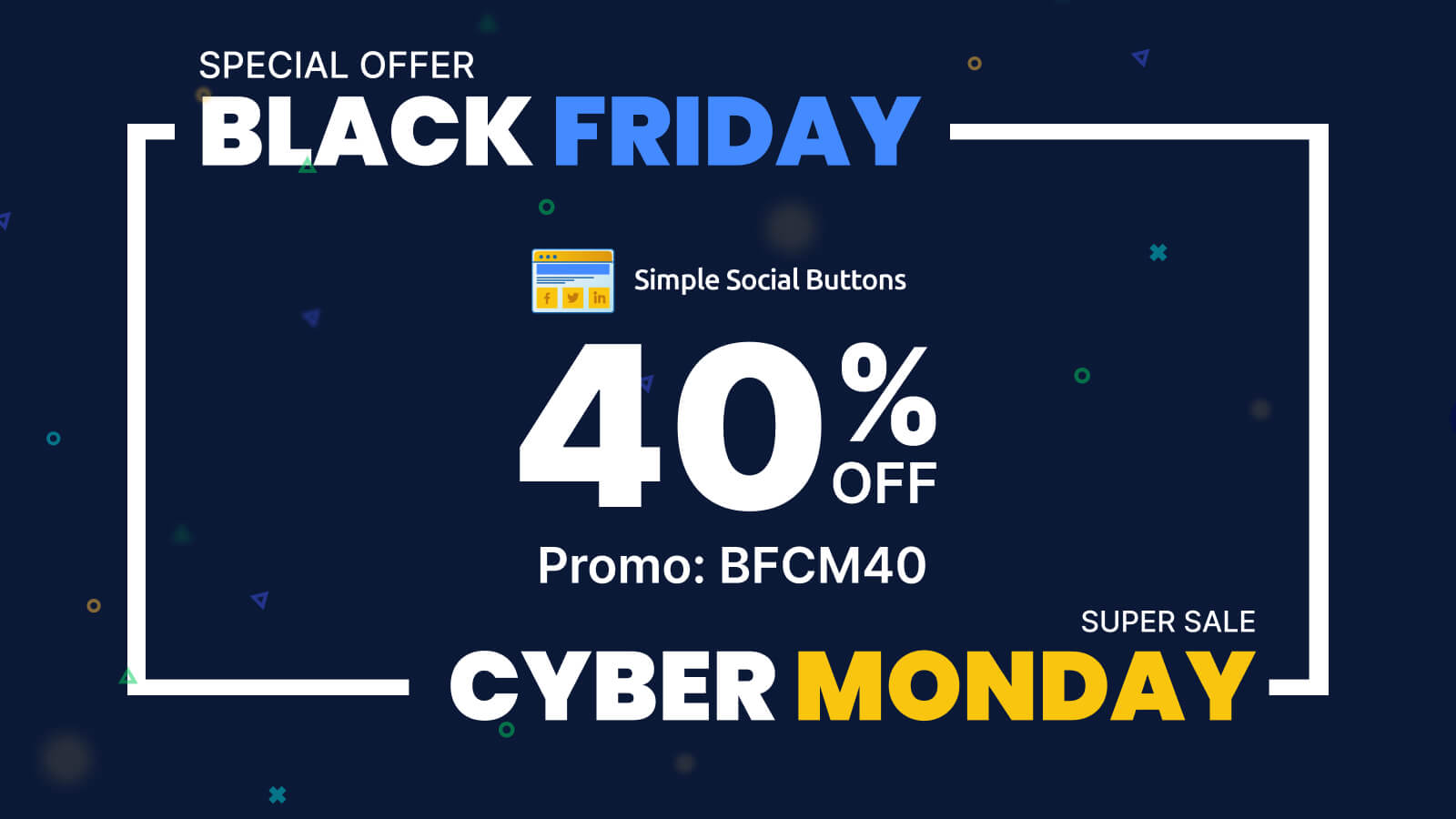 Simple Social Button Black Friday Banner '23
